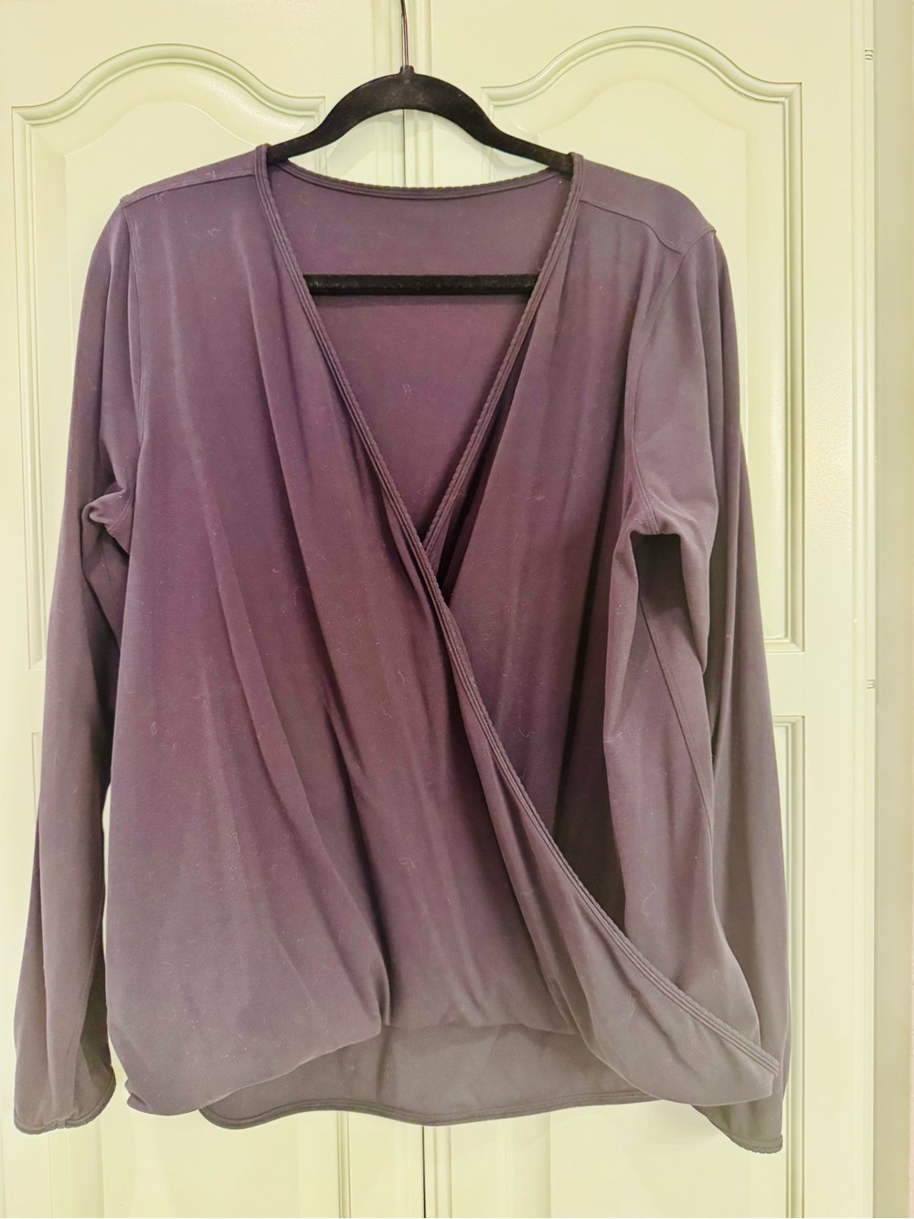 lululemon athletica Black Wrap-Front Long Sleeve Top